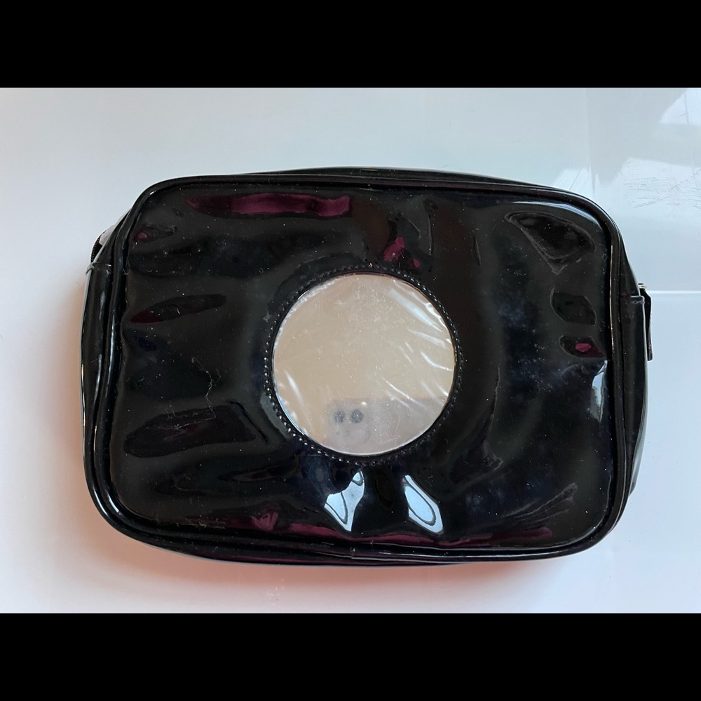 Sweet Tulip small vinyl cosmetic bag black